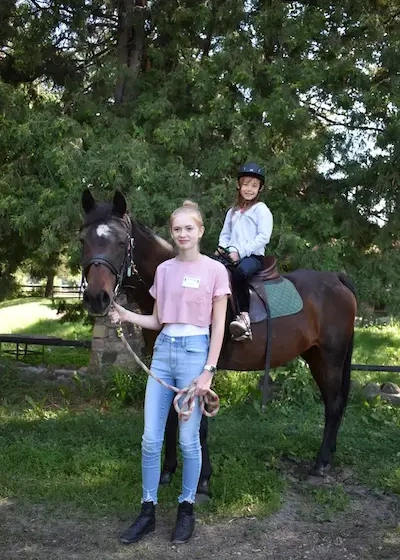 Horse back riding image