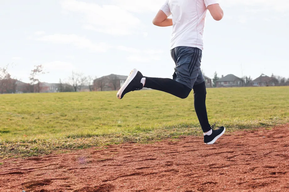 Man running on a track